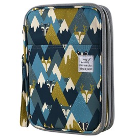 YOUSHARES 192 Slots Colored Pencil Case, Large Capacity Pencil Holder Pen Organizer Bag with Zipper for Prismacolor Watercolor Coloring Pencils, Gel Pens for Artist (Grey Fox)