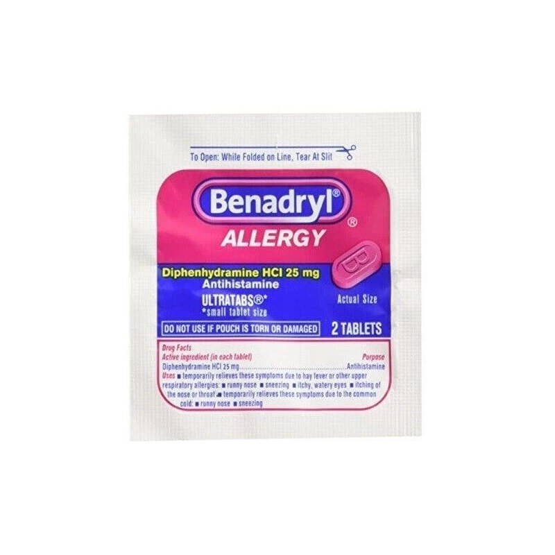 BENADRYL 4 PACK Benadryl Allergy Relief Diphenhdramine HCI 25mg Antihisamine