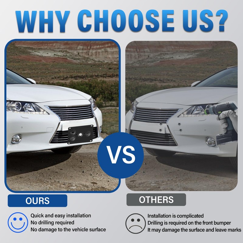 Heavy Duty Front License Plate Frame Compatible with 2015-up Lexus