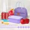 JBGOYON 4-in-1 Bento Box and Insulated Lunch Bag Set, Purple
