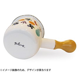 Plune TYJ-730 Petite Milk Pan, 19.7 fl oz (550 ml), Monotone Dog, Enameled