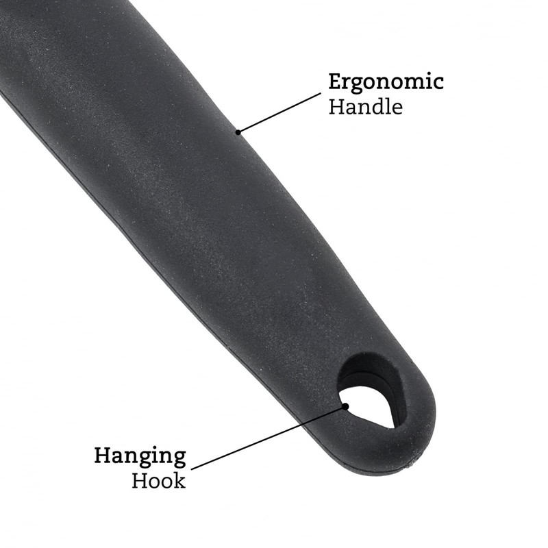 Beille Grey Nylon Ladle with Soft Grip Ergonomic Wooden Handle