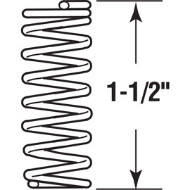 Prime-Line SP 9727 Compression Spring, Spring Steel Construction, Nickel-Plated Finish, 0.041 GA x 5/8 In. x 1-1/2 In. (2 Pack)