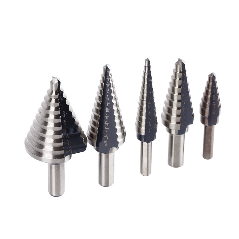 5Pcs Step Drill Bit Set Alloy Steel High Accuracy Multifunctional
