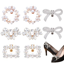 NICENEEDED 4 Paar Schuhclips Mit Strass Perlen Abnehmbare Schnallen Für High Heels Charms Dekoration