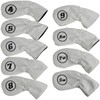 anddat Iron Headcover, Wedge Cover, PU Leather, 9-piece Set, Embroidery,