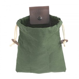 Foraging Bag,Foldable Foraging Pouch Waterproof Waxed Canvas bushcraft Bag w/Drawstring Buckle for Camping Hiking Collecting Treasures and Shells