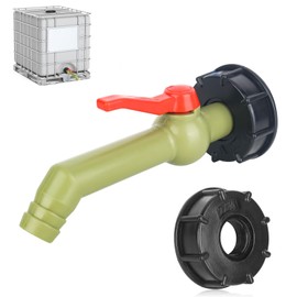 YHNDECO IBC Outlet Valve and IBC Tank Ball Valve, 1 Inch IBC Tap with IBC Ball Outlet Valve for IBC Tank, Water Butt, Water Tank (DN40/50)