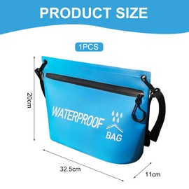 UZYXC Waterproof Bag Swimming IPX4 Beach Bag - Single Bag with Adjustable Shoulder Strap, Sky Blue Waterproof Bag Print for Travel, Beach Camping, Water Sports and Outdoor Use