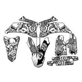 Senge Graphics Inc 2007-2014 WR 250 F ZANY White Senge Graphics Kit Compatible with Yamaha - Base Kit, 18/21