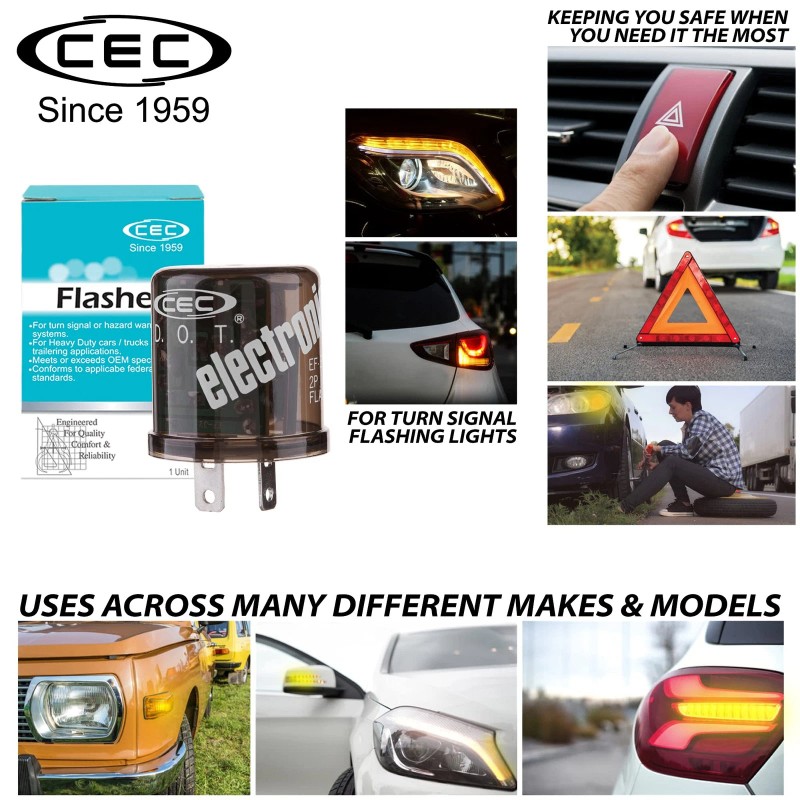 Cec Industries Ef32 12V Heady Duty 2-Pin Electronic Flasher Relay