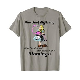 Alice Managing Flamingo Croquet Mallet And Hedgehog T Shirt T-Shirt