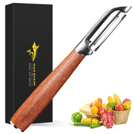 MAD SHARK Ultra Sharp Potato Peelers for Kitchen,Vegetable Peeler,Fruit Peeler Easy to Use Rosewood I Peeler Non-Slip Ergonomic Grips for Carrot, Veggie,Cucumber, Apple(3 Years Warranty)