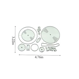 Music Phonograph Stamps and Dies Set for Card Making,Clear Stamps and Metal Cutting Dies Sets for Scrapbooking DIY Album Card Making Supplies