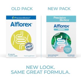 PrecisionBiotics Alflorex Original - Daily Gut Health Probiotics - Contains Bifidobacterium Longum Bacterial Culture Strain 35624 - No Refrigeration Required - 60 Capsules