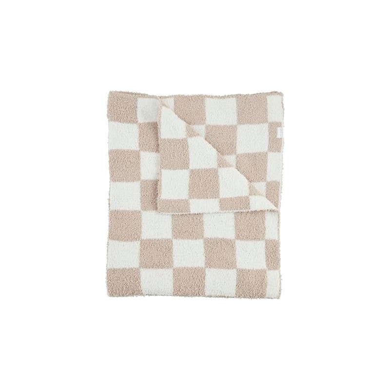 Mud Pie Children's Taupe Check Chenille Blanket