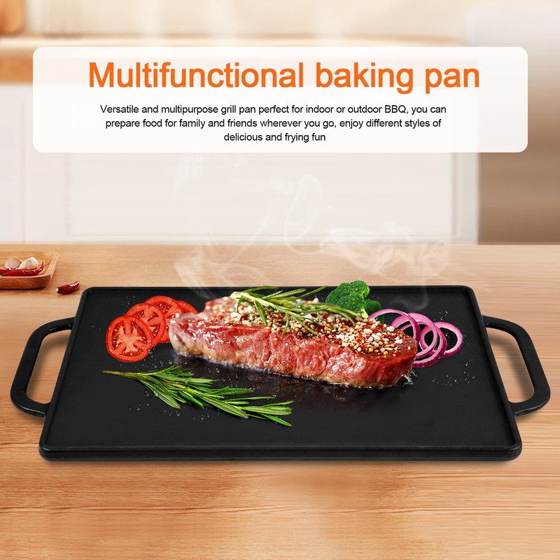 GGC Cast Iron Reversible Grill Griddle，Double Sided Grill Pan Perfect