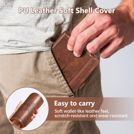 AHGXG Pocket Lined Small Notebook - 256 Numbered Pages B6 Mini Journal for Women, 80gsm Paper, Vintage Soft Leather Hardcover, for Men Work Office School, 4.1'' X 5.7''- Brown