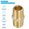 PATIKIL Solid Brass Hex Nipple Pipe Fitting Thread Adapter, 5