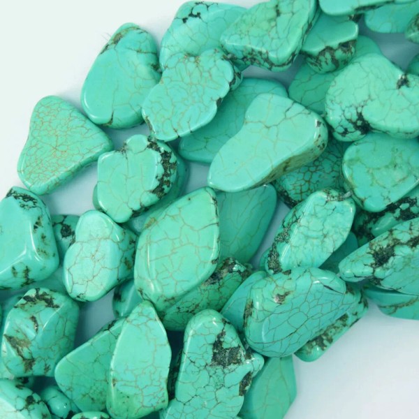 Gigasuperdeal 16mm - 25mm green turquoise freeform slab slice nugget