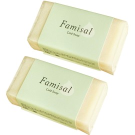 Famisol Cold Soap, Facial Cleansing Soap, Solid, Sensitive Skin, Dry Skin, Pores, Dullness, Carbonated Facial Cleansing, Carbonated Foam Pack, Soft Foam, Cold Process (Set of 2), Includes Gift Net