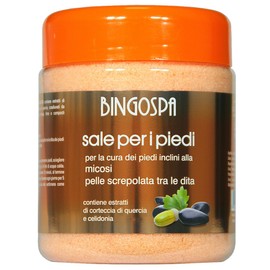 Pedi-Salz zur Pflege von zu Mykose neigenden Füßen und rissiger Haut zwischen den Zehen 550g BINGOSPA