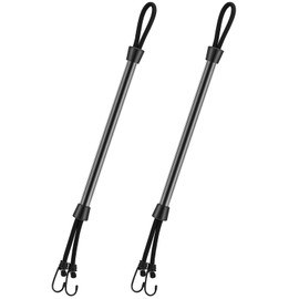 Tandefio 2 Pcs Dock Rods for Boat Docking 16 Inch Dock Boat Mooring Poles, Bungee Lines with Hook, Speedboat Accessories for Men Gifts(Red Black)