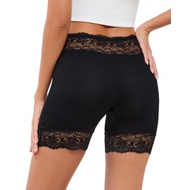 Hibluco Slip Shorts for Women Under Dresses Anti Chafing Boyshort Underwear Black