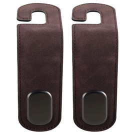 Foribyw 2Pcs Car Headrest Hooks,360° Rotating Car Seat Hook, Universal Car Handbag Hooks, Multifunctional Heavy Duty Car Seat Organiser Hooks for Purse Bag Auto Backseat(brown)