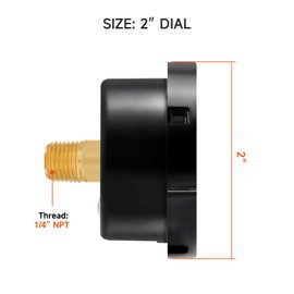 Roastove 2" Start and Clean Pool Filter Pressure Gauge, Pool Filter Pressure Gauge, Swimming Pool Gauge, 1/4"NPT Back Mount, Clean Filter Indicator, for Swimming Water Pump Spa Aquarium Pressure Test