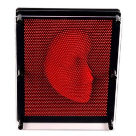 Adurello 3D Pinart Nail Game Pinpressions Classic Pin Sculpture Board Stress Relief Toy for Children Adults Extra Large 25 x 20 x 4.5 cm (Red)