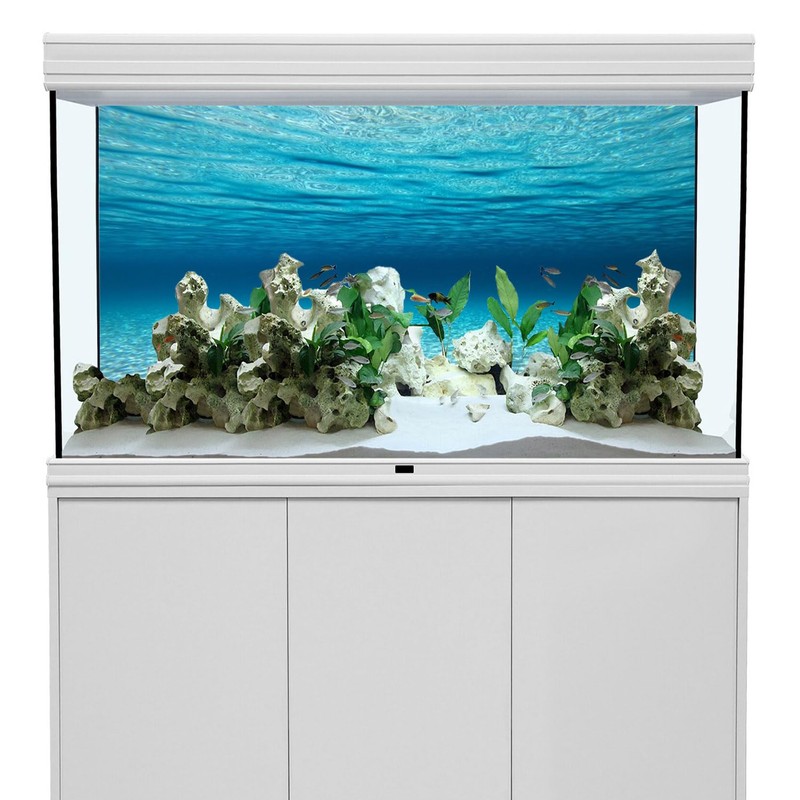 MIRRORANG 180x46cm Undersea Theme Aquarium Background Blue Ocean Underwater World