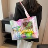 TotePrint Holographic PVC Handbag - Clear Transparent Bag with Letter