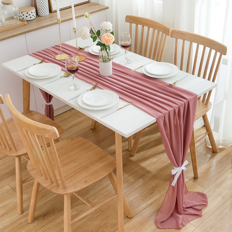 CHUQING Table Runner Chiffon, 70 x 300 cm, in Dusty