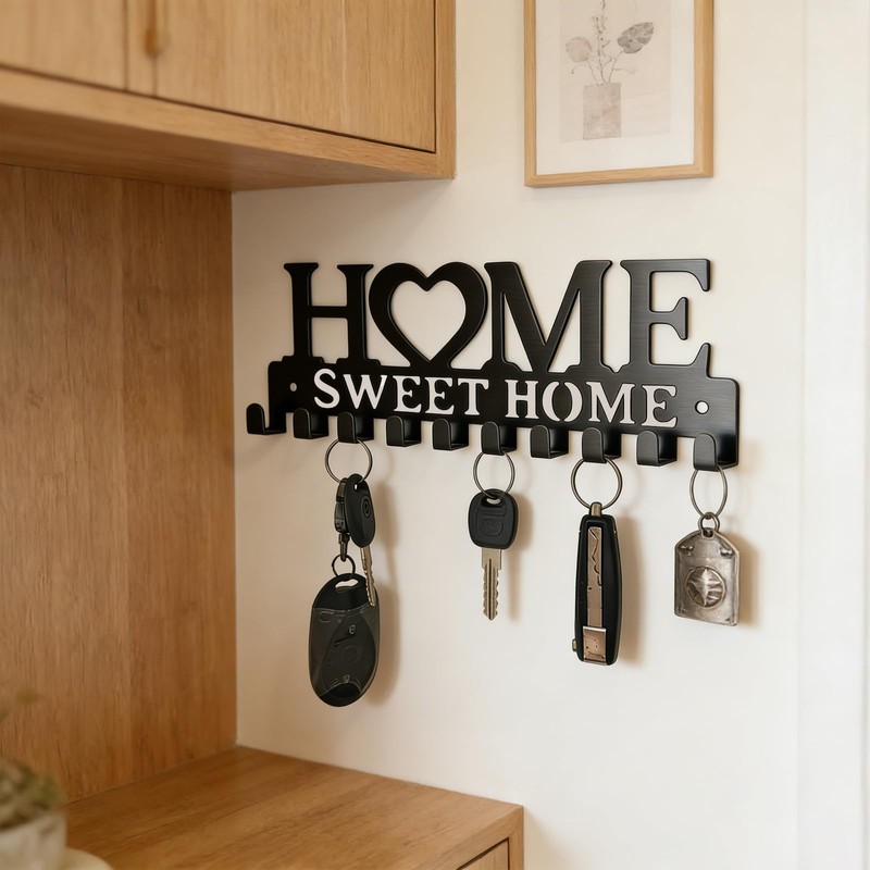 GMBANK Key Holder for Wall 10 Key Hooks for Home