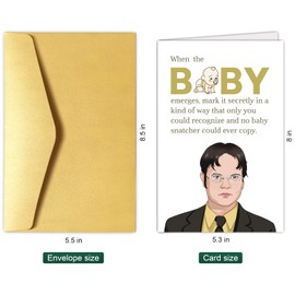 Funny The Office New Baby Card, Dwight Schrute Baby Shower Card for Boy Girl, Congratulation Card for New Parents, Mark the New Baby