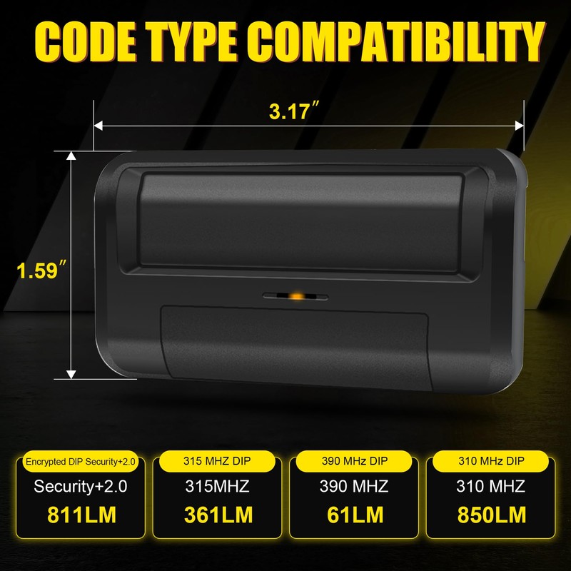 811LMX Gate Remote for liftmaster, 12-Code Switch Replaces 811LM, 811LMX