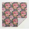 S4Sassy Grey Stripe & Ranunculus Floral Cotton Napkin Printed Everyday