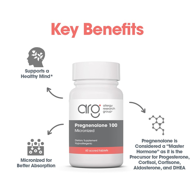 Allergy Research Group Pregnenolone 100mg - Progesterone Supplements for Women