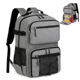 Lunch Backpack 15.6 Inch Laptop Travel Backpack with Insulated Bag Extra Large Backpack for Men Women Waterproof Computer Backpack for Work School College Business, Gray