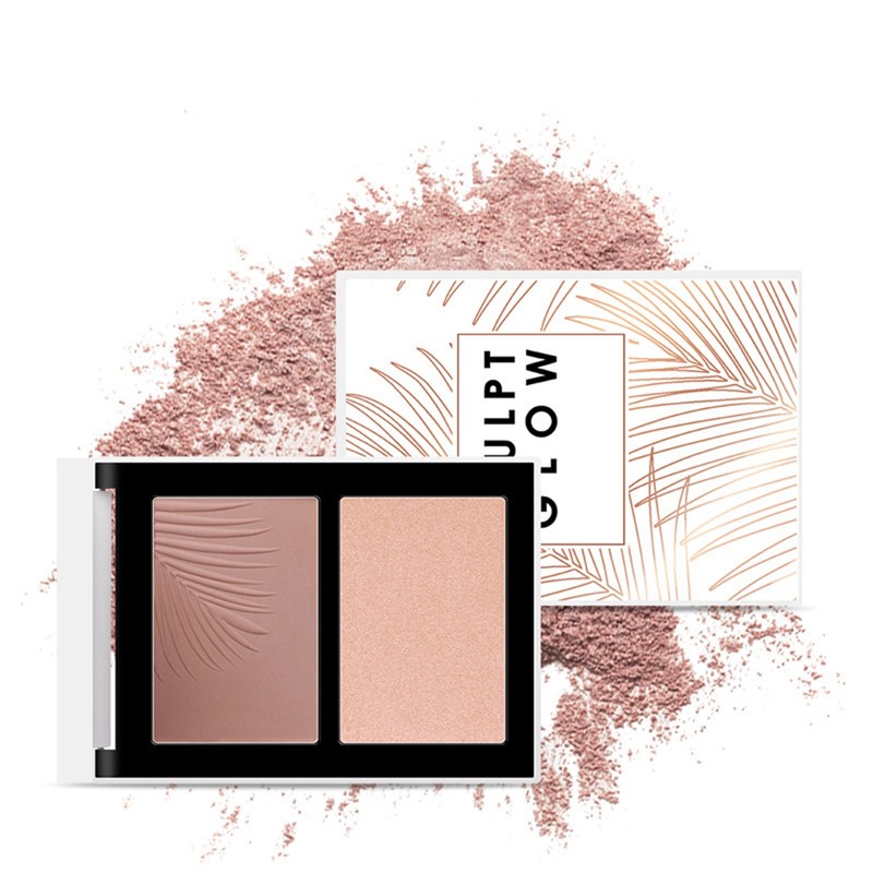 2-Color Highlighter Powder Face Contour Bronzers Blusher Brightening Makeup#1