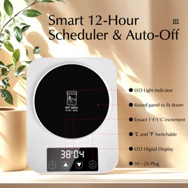 Sourdough Starter Warmer with UK Plug, Precise 1°F by Adjust (70-100°F), 12-Hour Timer, Auto On/Off, Precision Fermentation Control for Perfect Sourdoughwarmer