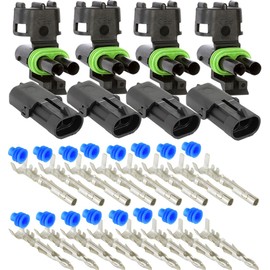 2-PIN (Conductor) 20 amps 12 10 GA, Weather-Pack Series, Sealer Terminals, Housing Male & Female Quick Disconnect QD Splice Kit