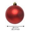 Decoris Box of 12 shatterproof baublesshiny/matt 6cm red, Acryl, Rot