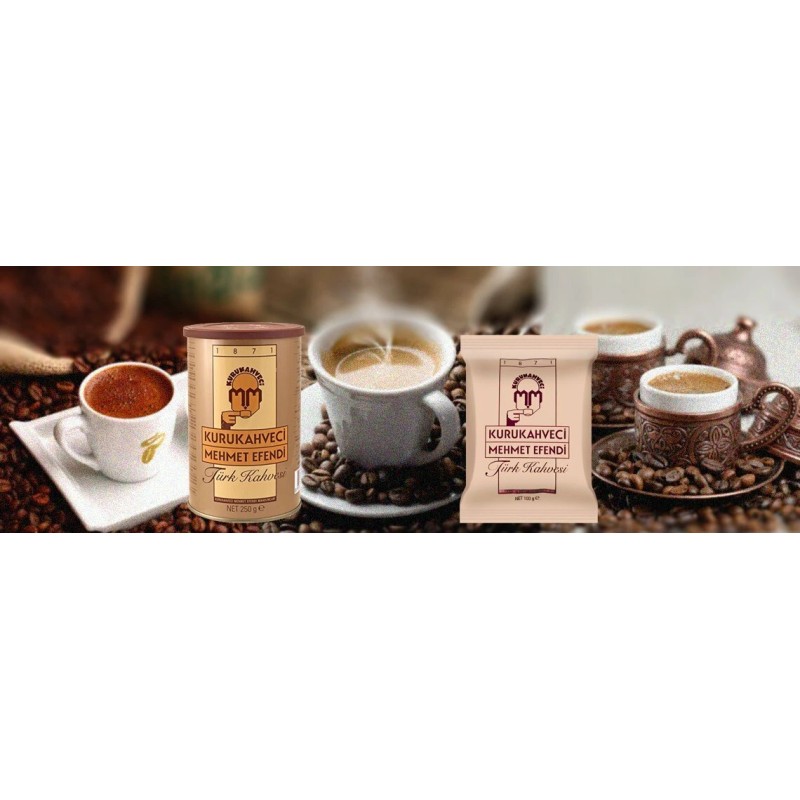 KURUKAHVECI MEHMET EFENDI Turkish Ground Coffee 500g/17oz 1 Tin Can
