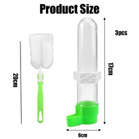 SIXHAOBU 3pcs Bird Feeder Drinker for Cage Automatic Bird Water Dispenser Hanging Bird Bath Feeder Bird Water Dispenser with Cleaning Brush for Ornamental Bird Parrot Pigeon
