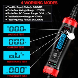 AWBLIN Upgrade Power Circuit Probe Tester, LCD Digital Automotive Test Light with Voltmeter&Illumination, DC Auto Voltage Tester, Relay Fuse Component Continuity Current Resistance Frequence Test.