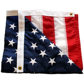 Qlash 3x5ft American Flag Sewn Stripes Embroidered Stars Brass Grommet Garden July 4th