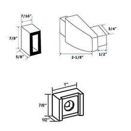 Gordon Glass Clear Acrylic Towel Bar Brackets with Satin Chrome Sleeve and Clear Acrylic Finger Pull - Kit
