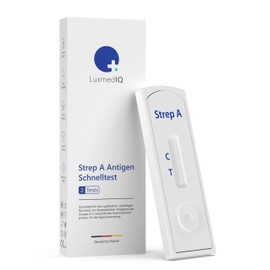 2 x LuxmedIQ Streptococcus Quick Test - Strep A Test with Throat Swab - Self Test for Adults and Children - Reliable Result in 10 Minutes - For Fever, Sore Throat, Swallowing Pain (2)